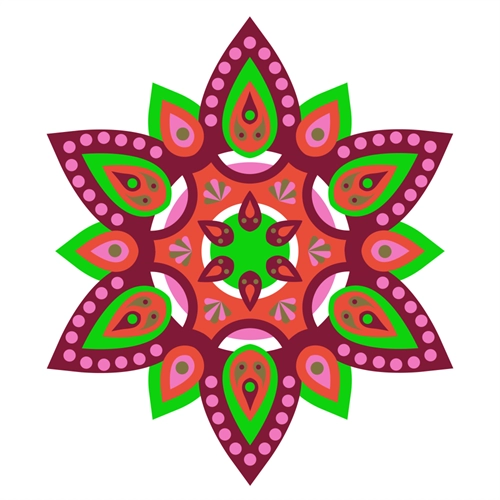 Diwali Decoration Rangoli Flower Sticker
